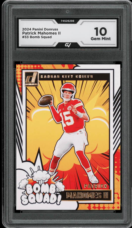 2024 Panini Donruss Bomb Squad #33 Patrick Mahomes II Graded 10 Gem Mint - Front