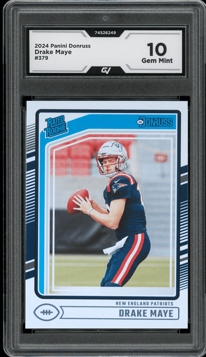 2024 Panini Donruss #379 Drake Maye Graded 10 Gem Mint - Front