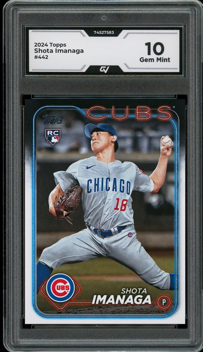 2024 Topps #442 Shota Imanaga Rookie Card RC Graded 10 Gem Mint - Front