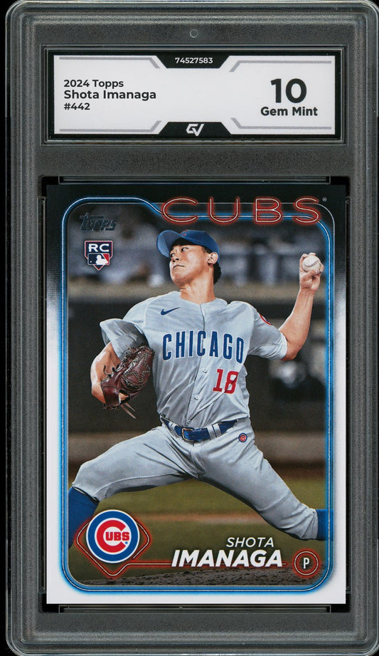 2024 Topps #442 Shota Imanaga Rookie Card RC Graded 10 Gem Mint - Front