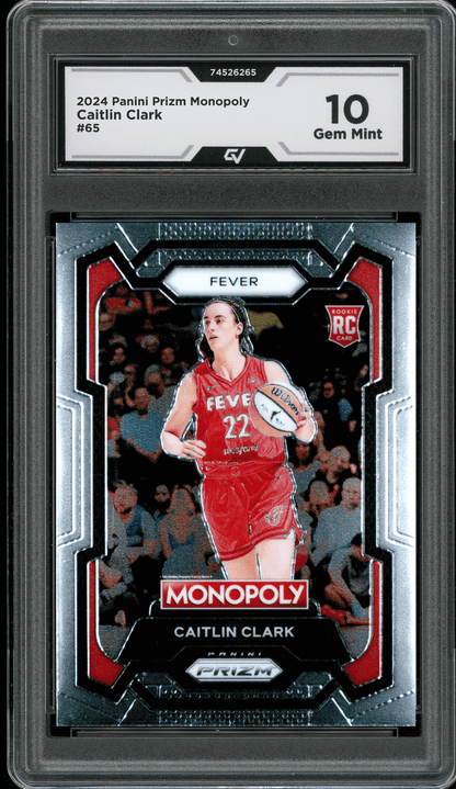 2024 Panini Prizm Monopoly WNBA #65 Caitlin Clark Graded 10 Gem Mint - Front