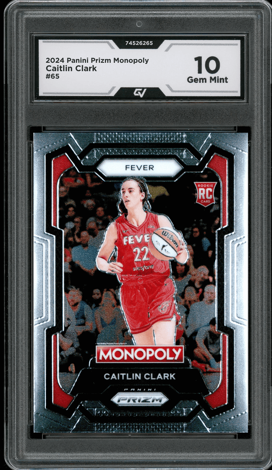 2024 Panini Prizm Monopoly WNBA #65 Caitlin Clark Graded 10 Gem Mint - Front