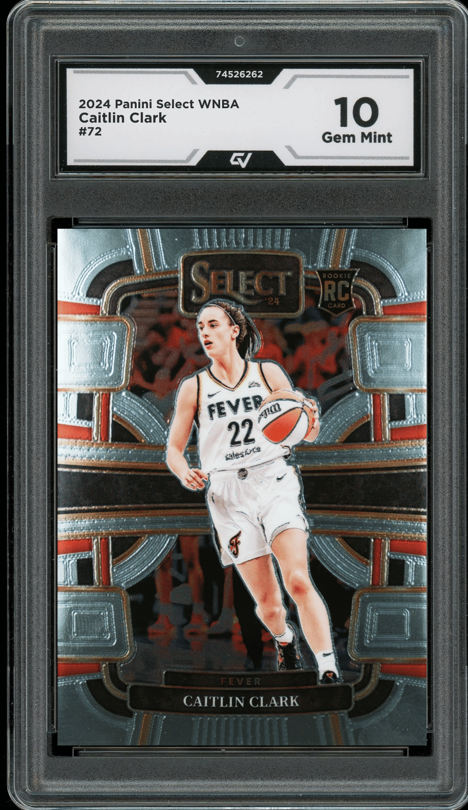 2024 Panini Select WNBA #72 Caitlin Clark Graded 10 Gem Mint - Front
