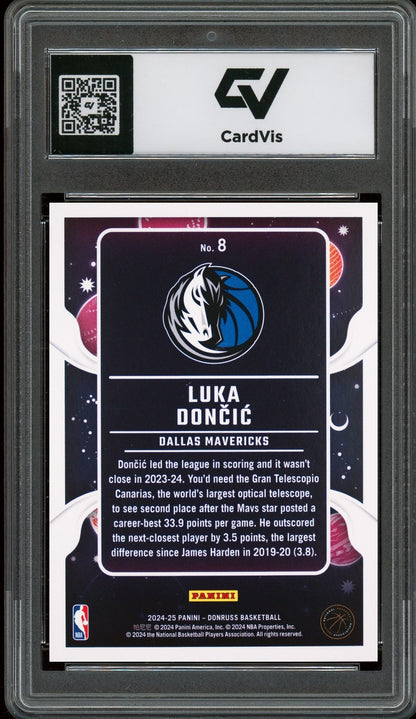 2024 Panini Donruss #8 Luka Doncic Zero Gravity Graded 10 Gem Mint - Back