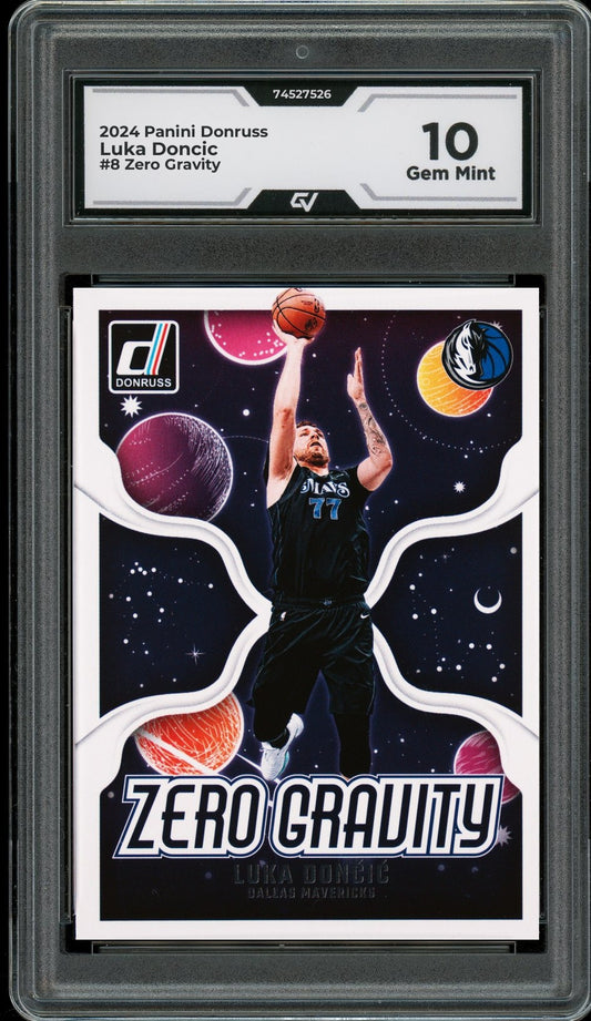2024 Panini Donruss #8 Luka Doncic Zero Gravity Graded 10 Gem Mint - Front