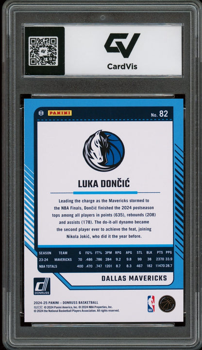 2024 Panini Donruss #82 Luka Doncic Graded 10 Gem Mint - Back