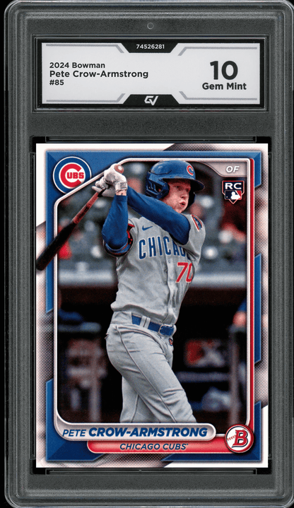 2024 Bowman #85 Pete Crow-Armstrong Graded 10 Gem Mint - Front