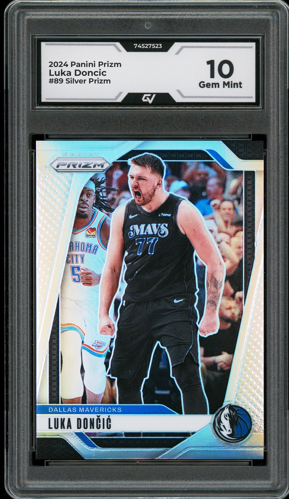 2024 Panini Prizm #89 Luka Doncic Silver Prizm Graded 10 Gem Mint - Front