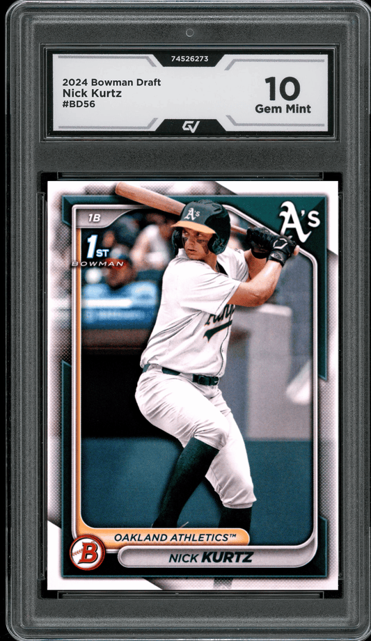 2024 Bowman Draft #BD56 Nick Kurtz Graded 10 Gem Mint - Front