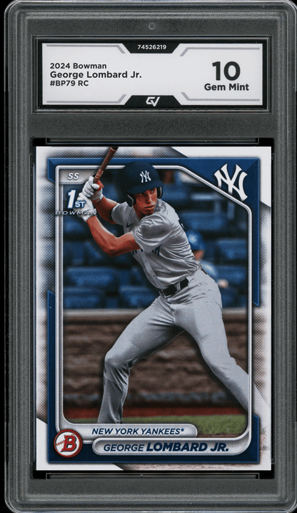2024 Bowman Paper Prospects #BP79 George Lombard Jr Graded 10 Gem Mint - Front