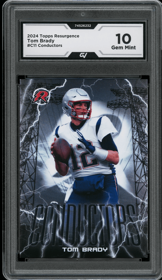 2024 Topps Resurgence Conductors #C11 Tom Brady Graded 10 Gem Mint - Front