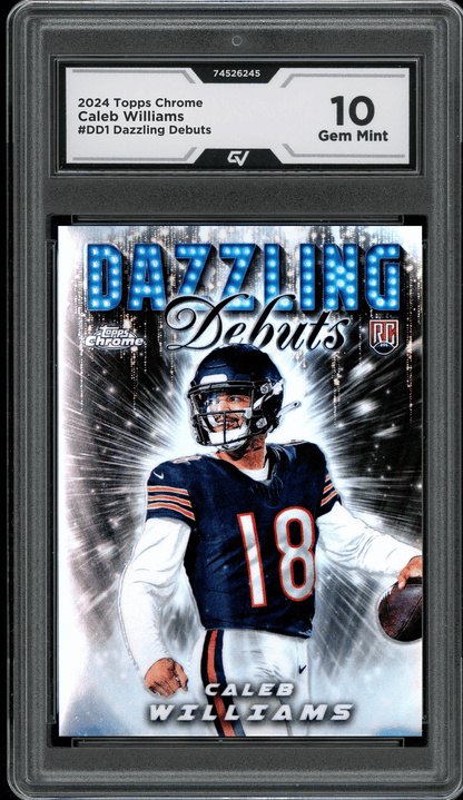 2024 Topps Chrome Dazzling Debuts #DD1 Caleb Williams Graded 10 Gem Mint - Front