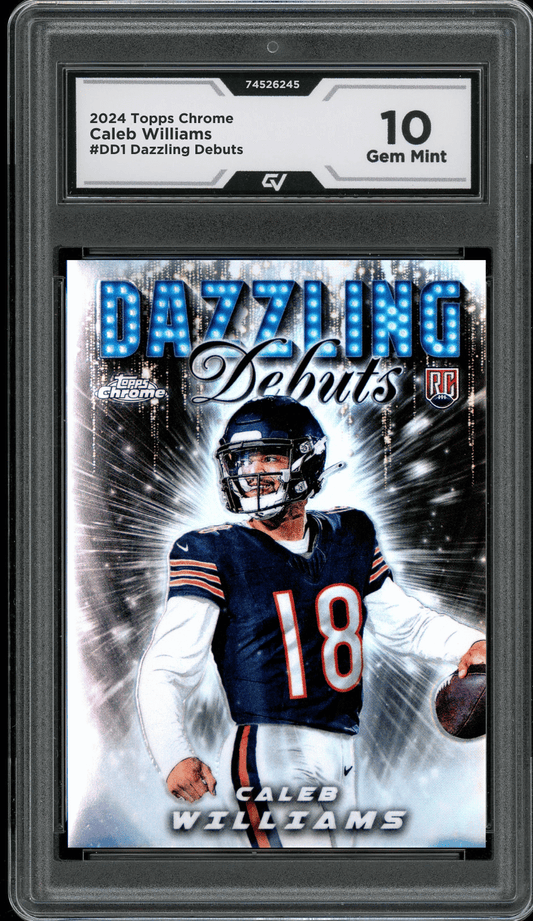 2024 Topps Chrome Dazzling Debuts #DD1 Caleb Williams Graded 10 Gem Mint - Front