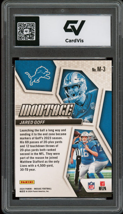 2024 Panini Mosaic #M3 Jared Goff Montage Graded 10 Gem Mint - Back