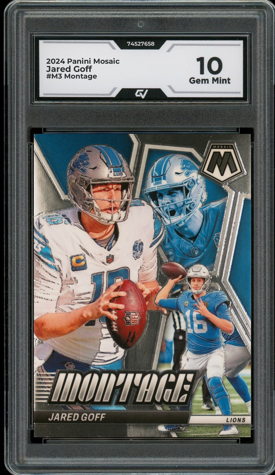 2024 Panini Mosaic #M3 Jared Goff Montage Graded 10 Gem Mint - Front