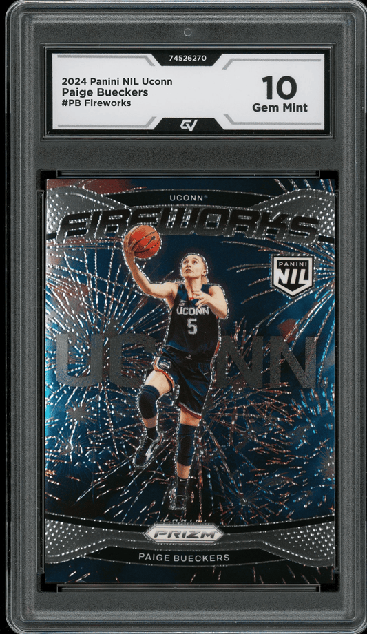 2024 Panini NIL Uconn Fireworks #PB Paige Bueckers Graded 10 Gem Mint - Front