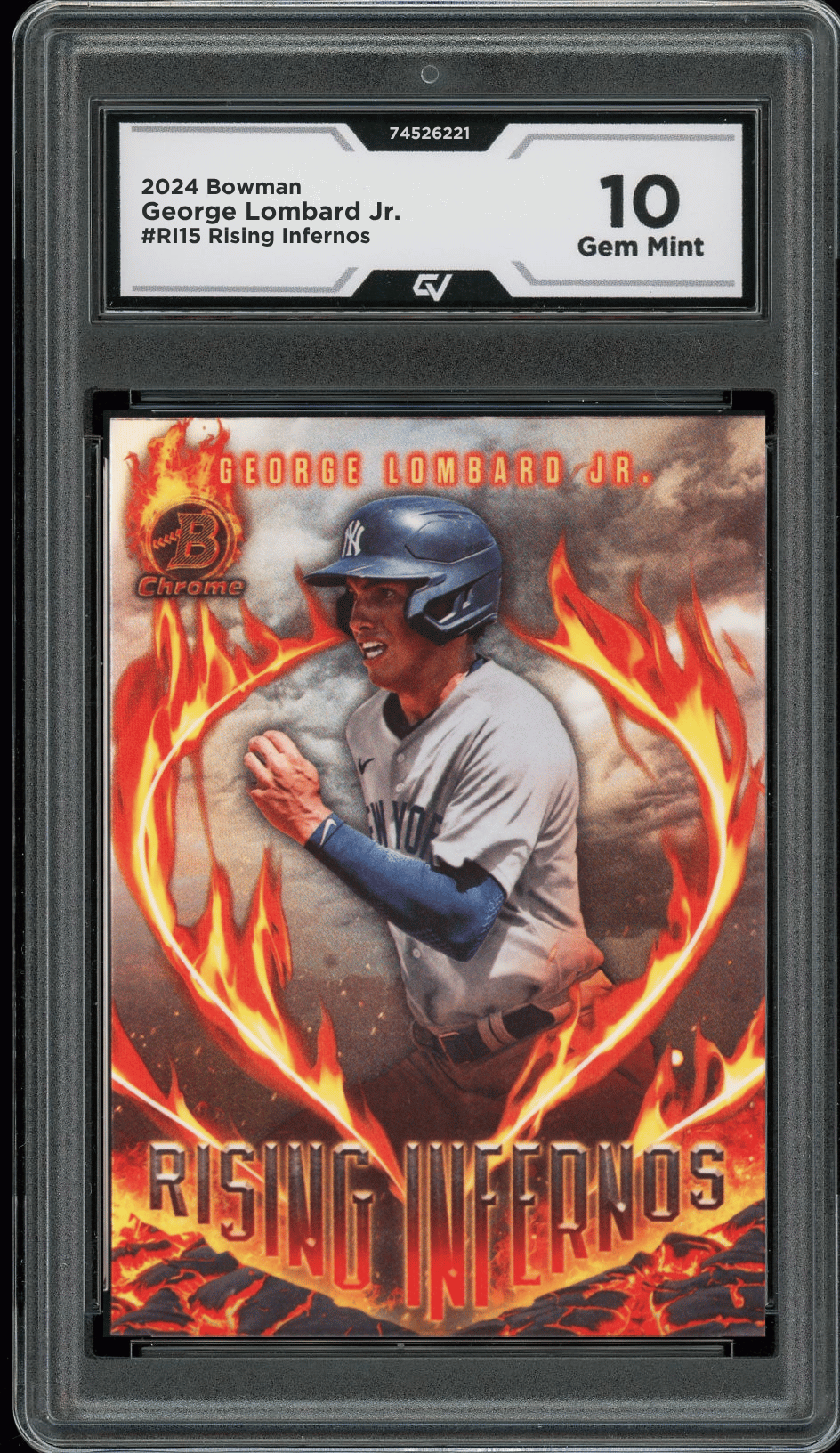 2024 Bowman Rising Infernos #RI15 George Lombard Jr Graded 10 Gem Mint - Front