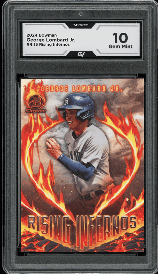 2024 Bowman Rising Infernos #RI15 George Lombard Jr Graded 10 Gem Mint - Front
