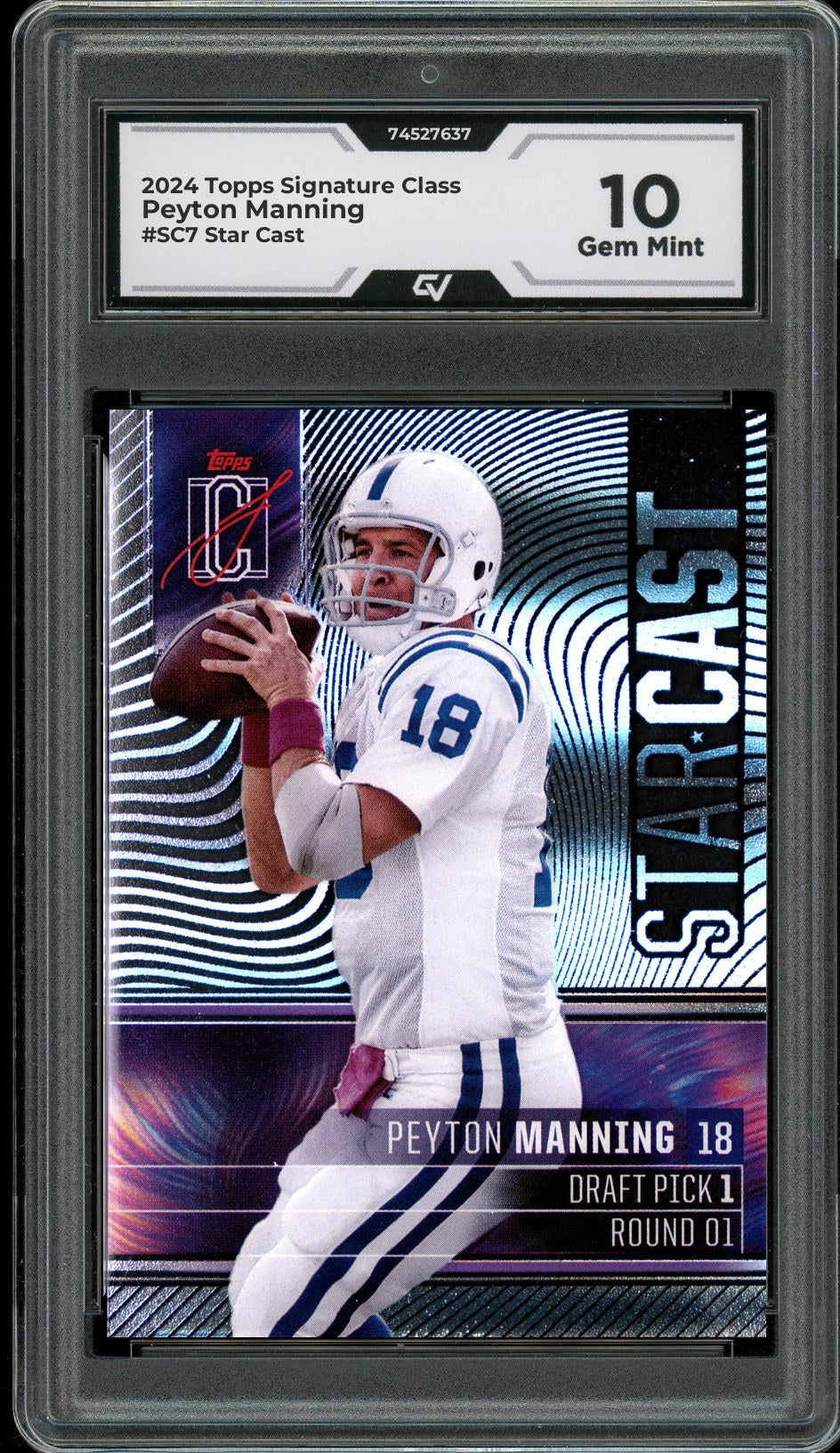 2024 Topps Signature Class #SC7 Peyton Manning Star Cast Graded 10 Gem Mint - Front