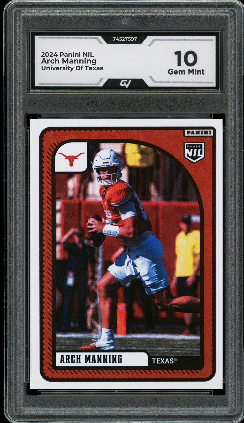 2024 Panini NIL Arch Manning University Of Texas Rookie Card RC Graded 10 Gem Mint - Front