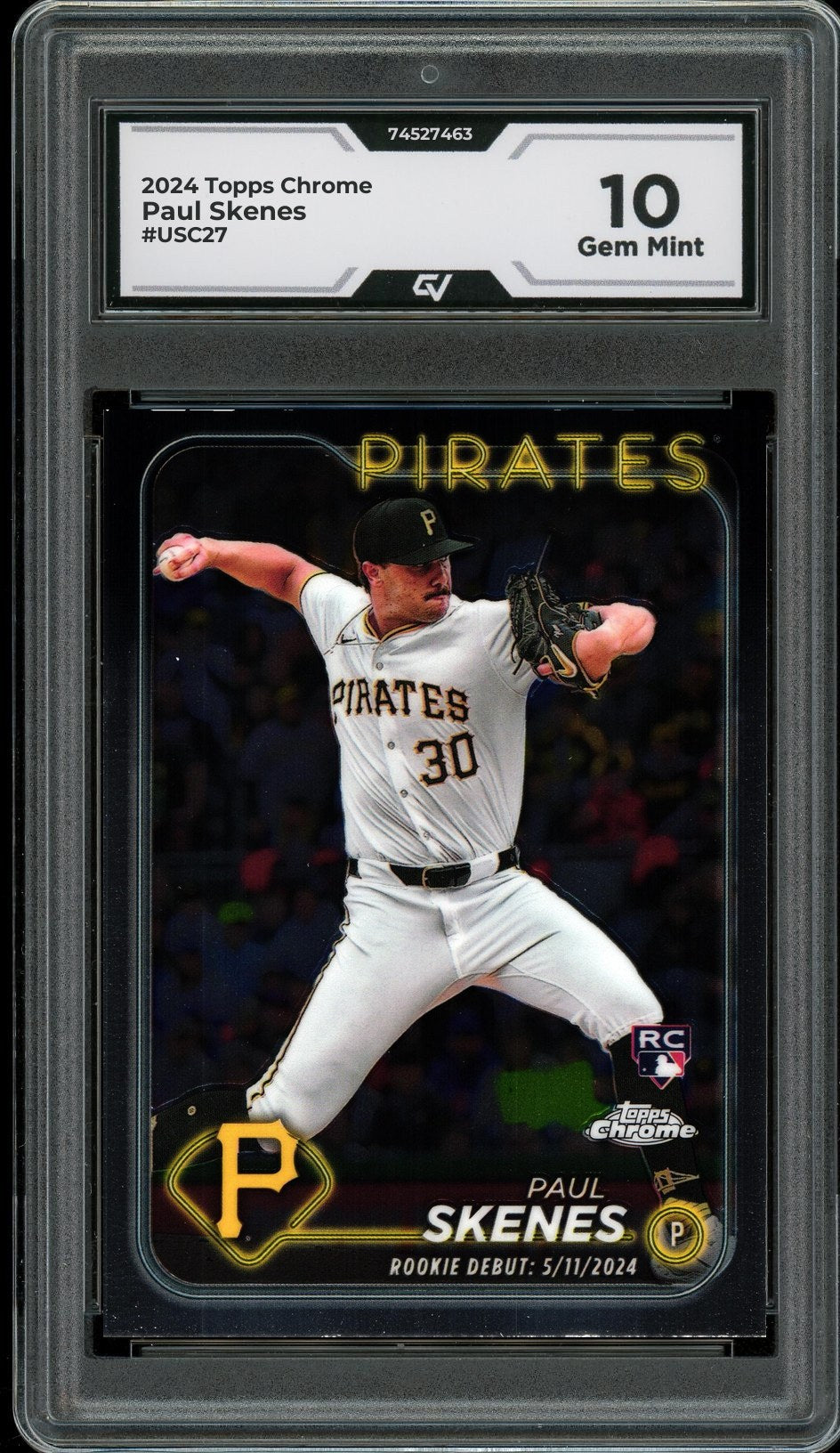 2024 Topps Chrome #USC27 Paul Skenes Graded 10 Gem Mint - Front