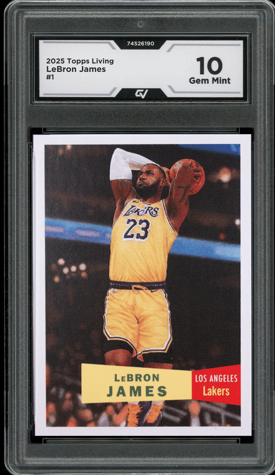 2025 Topps Living #1 Lebron James Graded 10 Gem Mint - Front