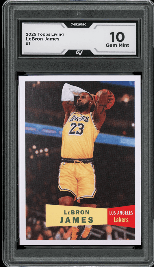 2025 Topps Living #1 Lebron James Graded 10 Gem Mint - Front