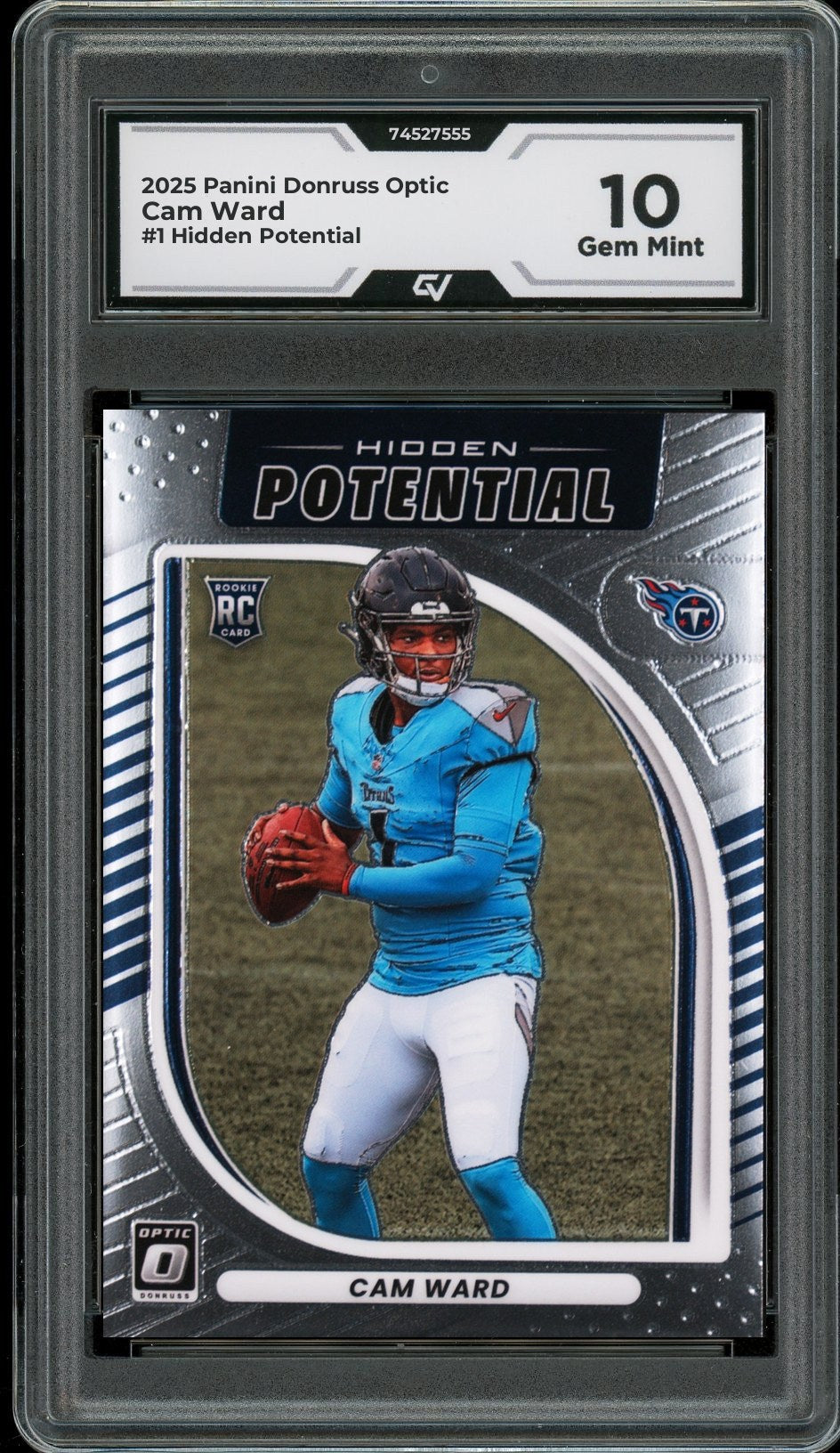 2025 Panini Donruss Optic #1 Cam Ward Hidden Potential Graded 10 Gem Mint - Front