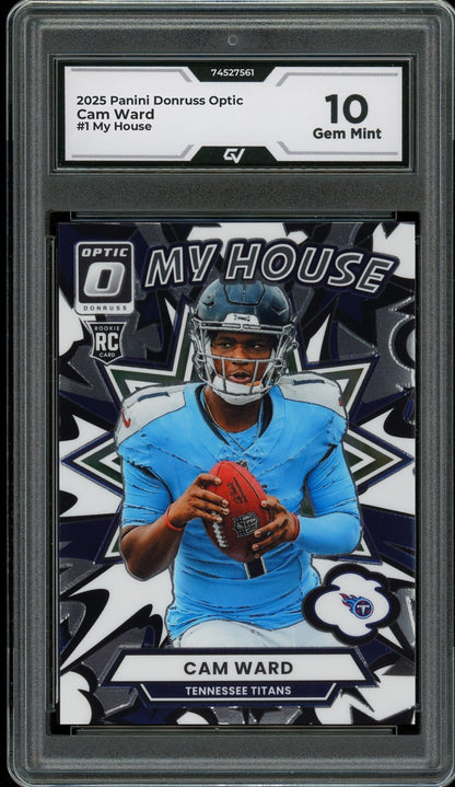 2025 Panini Donruss Optic #1 Cam Ward My House Graded 10 Gem Mint - Front