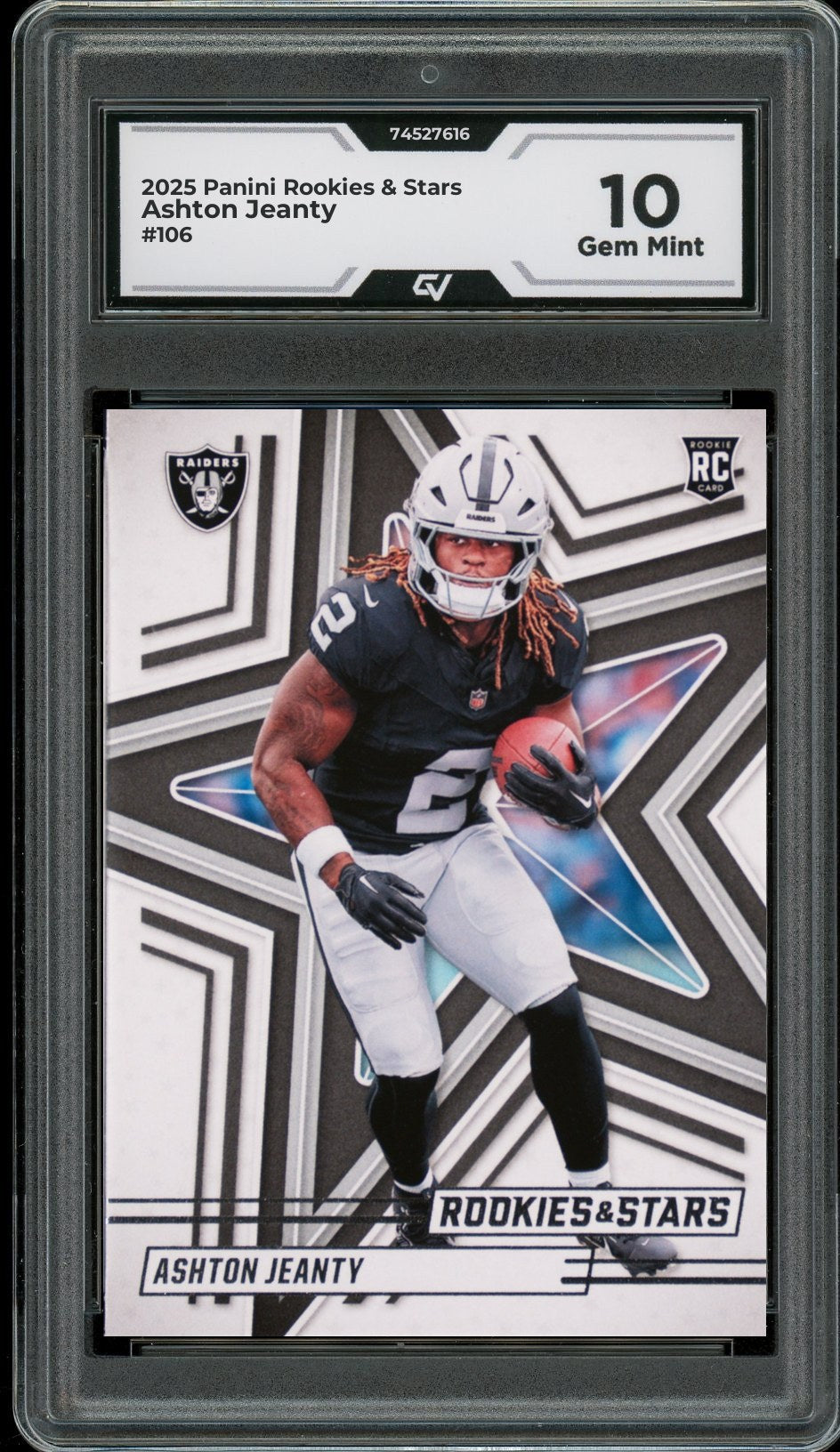 2025 Panini Rookies & Stars #106 Ashton Jeanty Rookie Card RC Graded 10 Gem Mint - Front