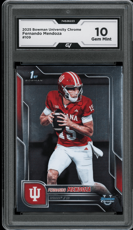 2025 Bowman University Chrome #109 Fernando Mendoza Graded 10 Gem Mint - Front