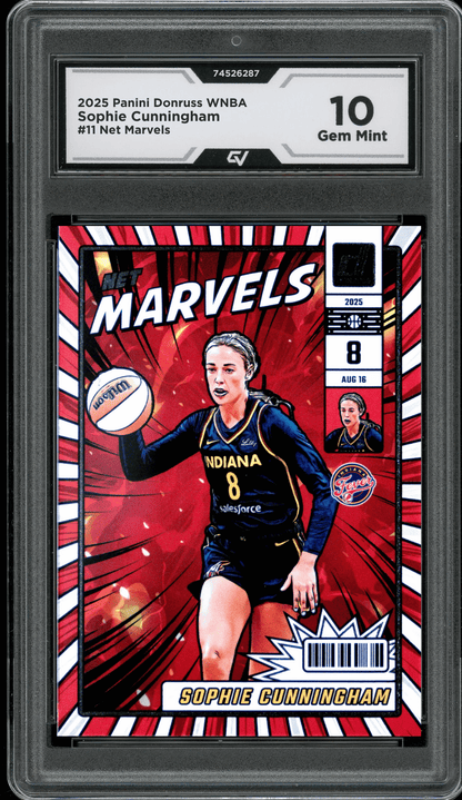 2025 Panini Donruss WNBA Net Marvels #11 Sophie Cunningham Graded 10 Gem Mint - Front