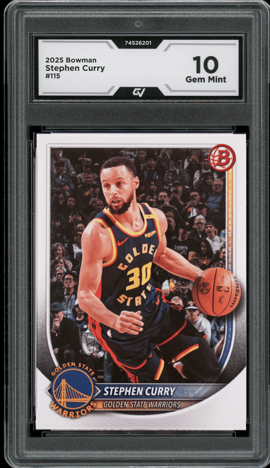 2025 Bowman #115 Stephen Curry Graded 10 Gem Mint - Front