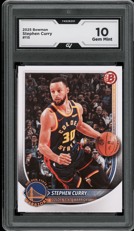 2025 Bowman #115 Stephen Curry Graded 10 Gem Mint - Front