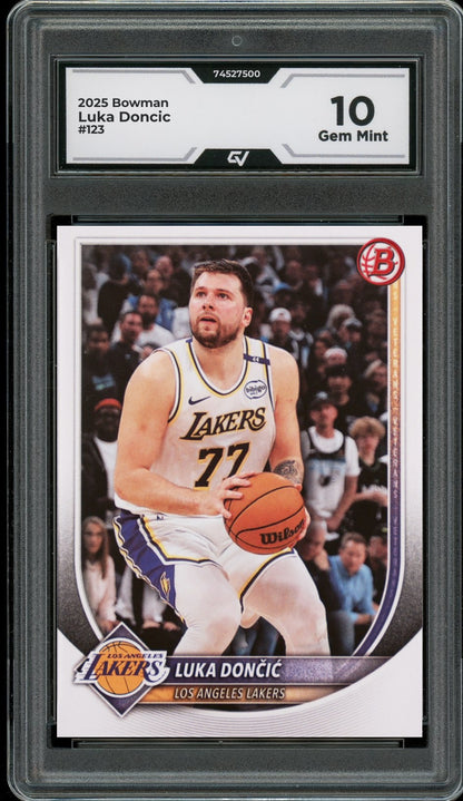 2025 Bowman #123 Luka Doncic Graded 10 Gem Mint - Front