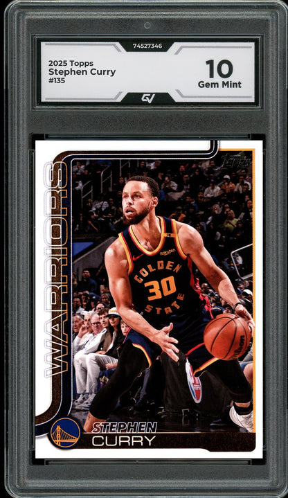 2025 Topps #135 Stephen Curry Graded 10 Gem Mint - Front