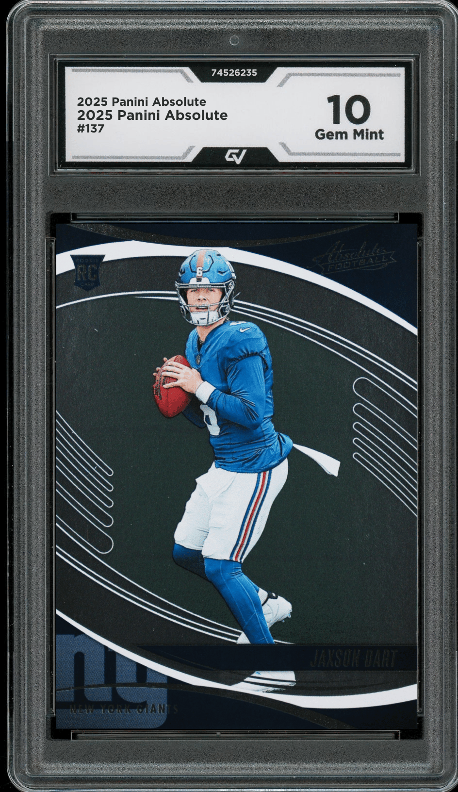 2025 Panini Absolute #137 Jaxson Dart Graded 10 Gem Mint - Front
