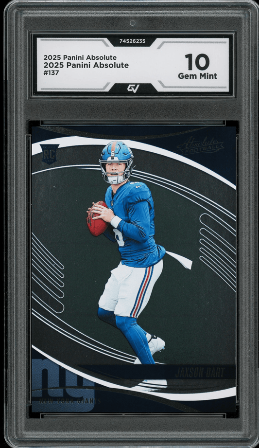2025 Panini Absolute #137 Jaxson Dart Graded 10 Gem Mint - Front