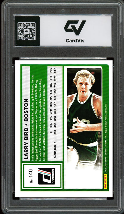 2025 Panini Donruss #140 Larry Bird Graded 10 Gem Mint - Back