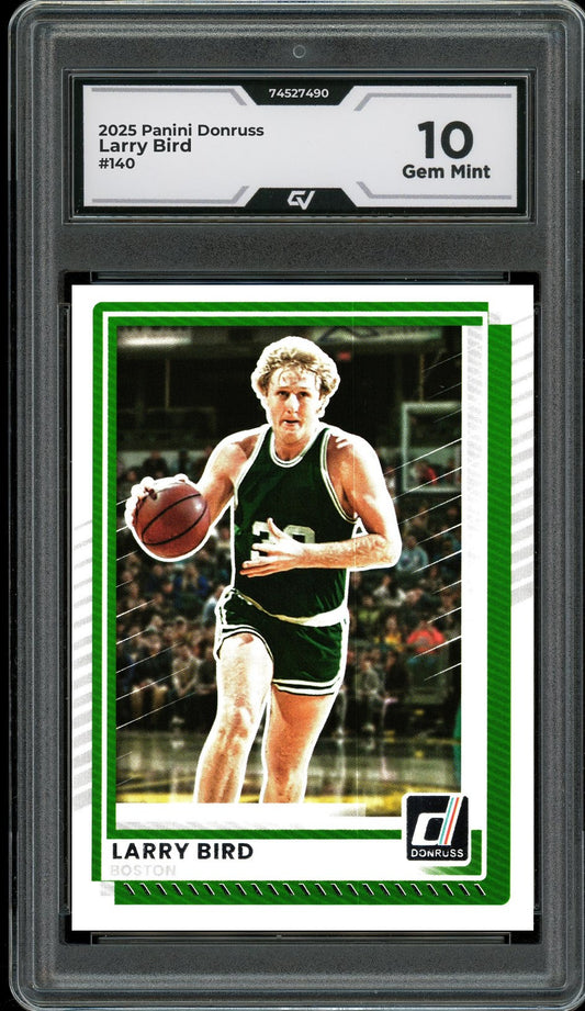 2025 Panini Donruss #140 Larry Bird Graded 10 Gem Mint - Front