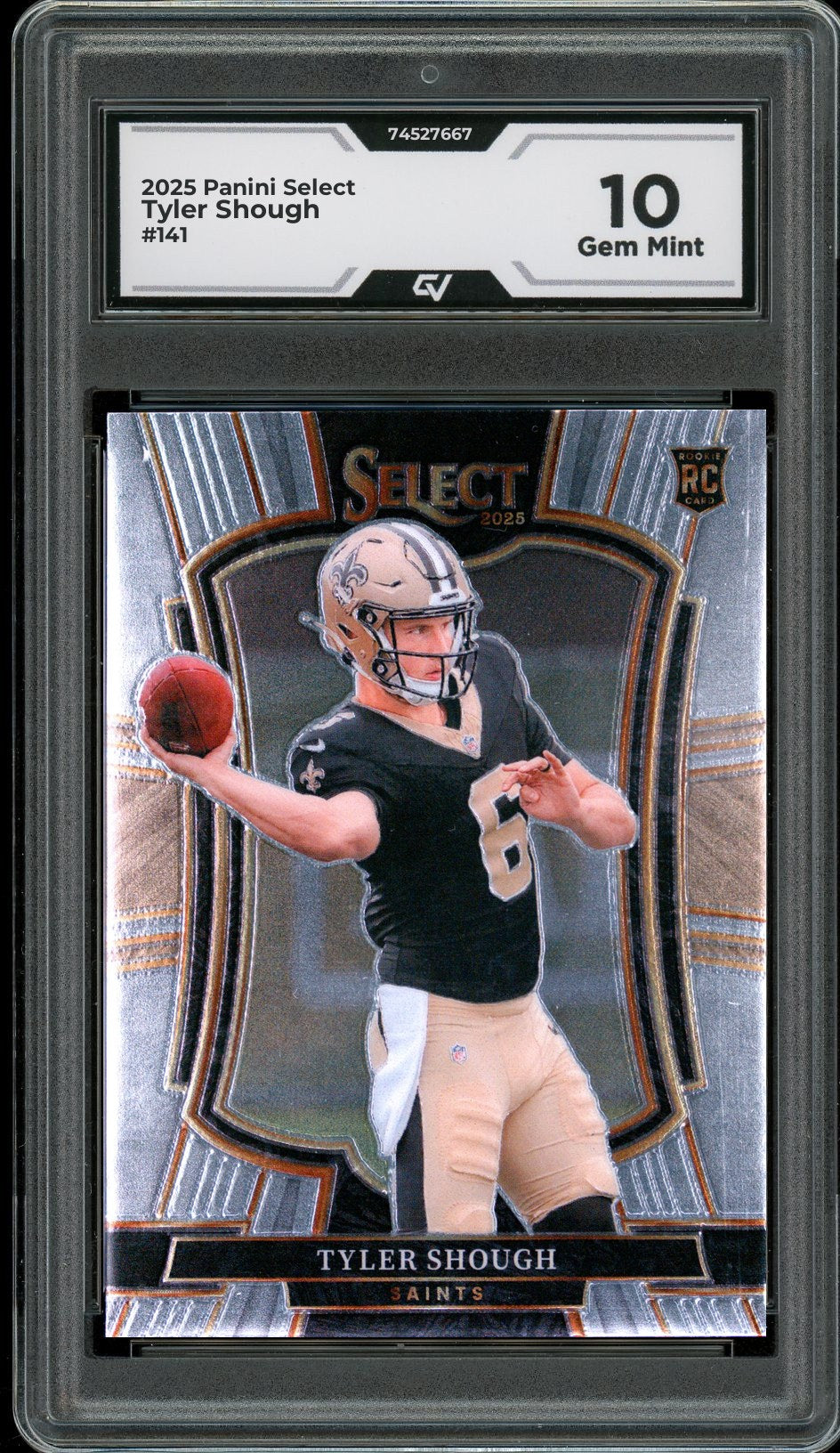 2025 Panini Select #141 Tyler Shough Rookie Card RC Graded 10 Gem Mint - Front