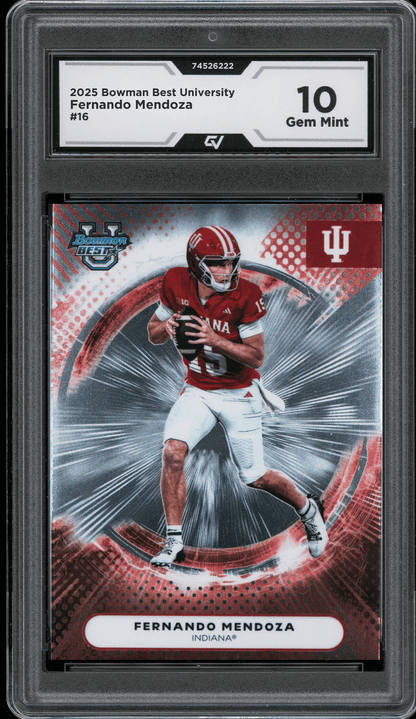 2025 Bowman Best University #16 Fernando Mendoza Graded 10 Gem Mint - Front
