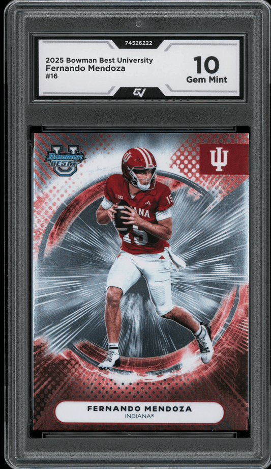 2025 Bowman Best University #16 Fernando Mendoza Graded 10 Gem Mint - Front