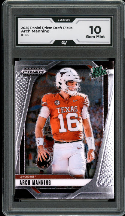2025 Panini Prizm Draft Picks #166 Arch Manning Rookie Card RC Graded 10 Gem Mint - Front