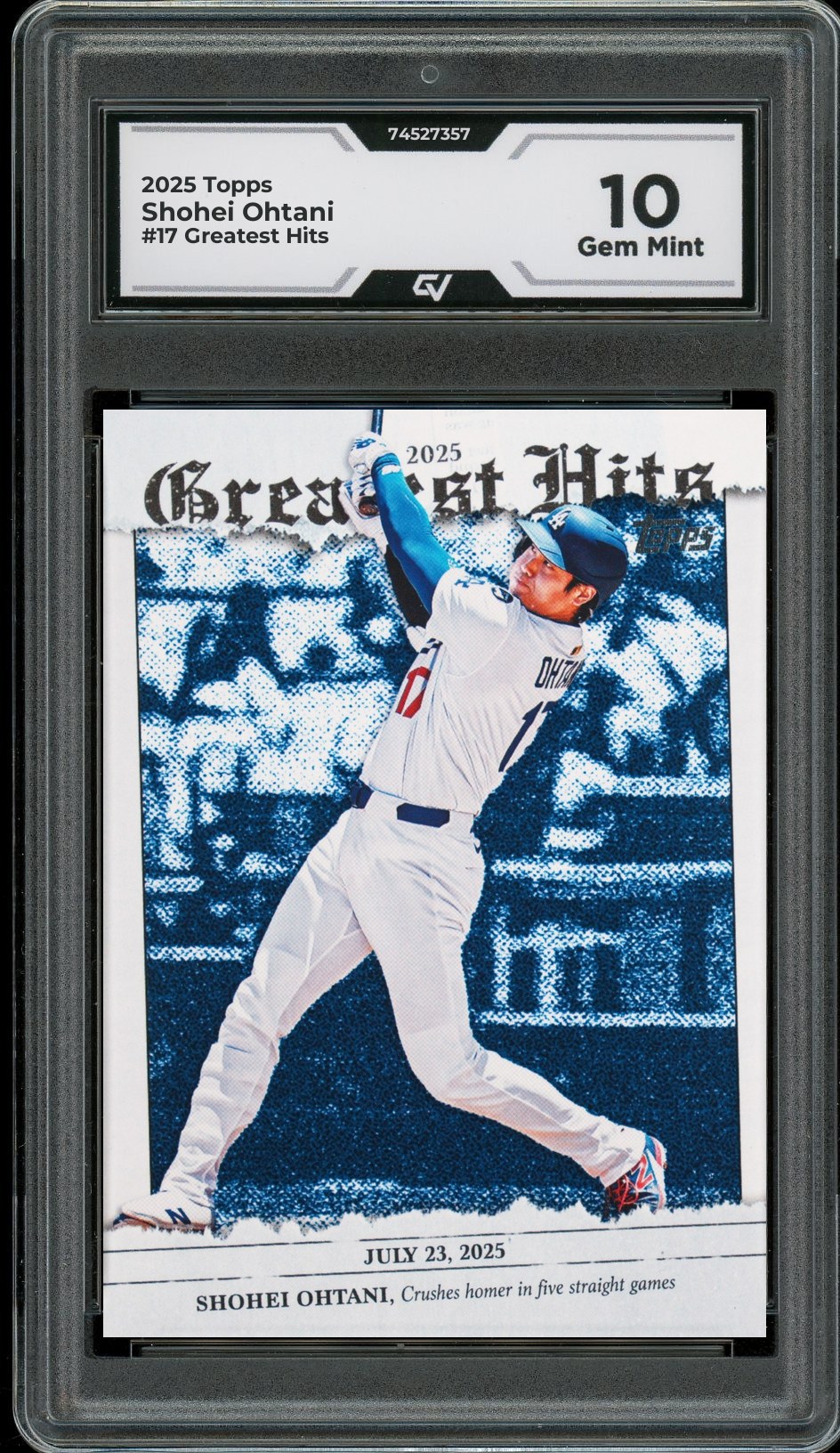 2025 Topps #17 Shohei Ohtani Greatest Hits Graded 10 Gem Mint - Front