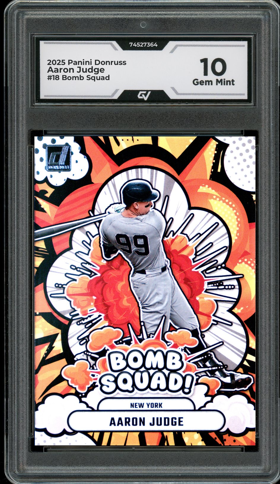 2025 Panini Donruss #18 Aaron Judge Bomb Squad Graded 10 Gem Mint - Front
