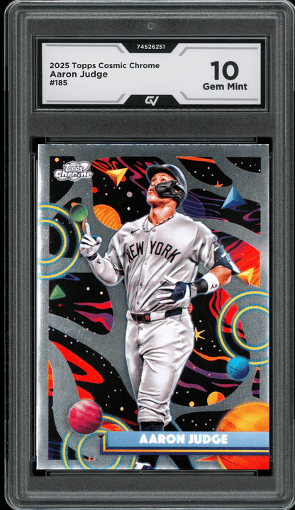 2025 Topps Cosmic Chrome #185 Aaron Judge Graded 10 Gem Mint - Front