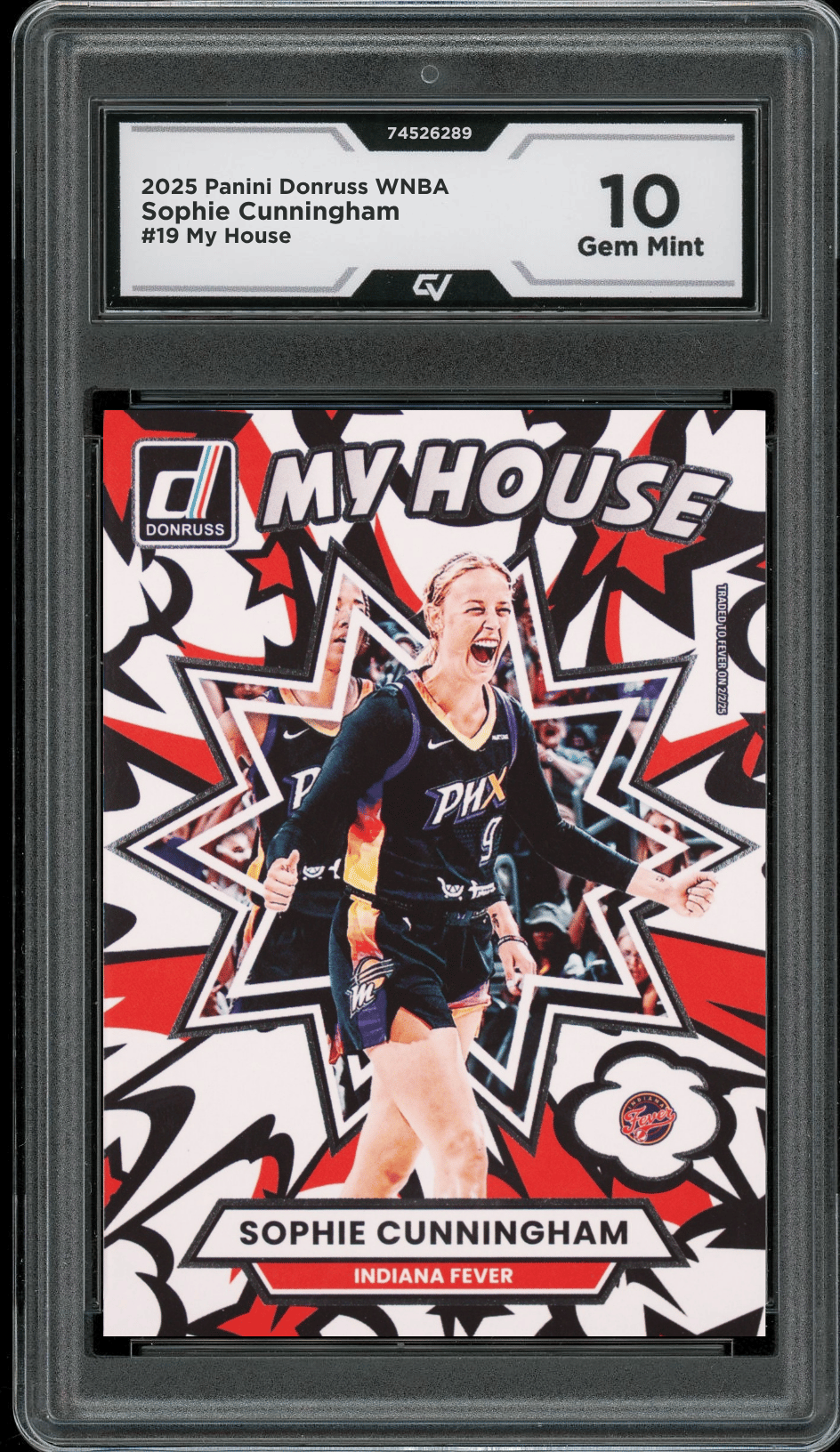 2025 Panini Donruss WNBA My House #19 Sophie Cunningham Graded 10 Gem Mint - Front