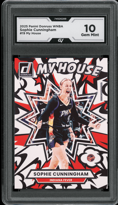 2025 Panini Donruss WNBA My House #19 Sophie Cunningham Graded 10 Gem Mint - Front
