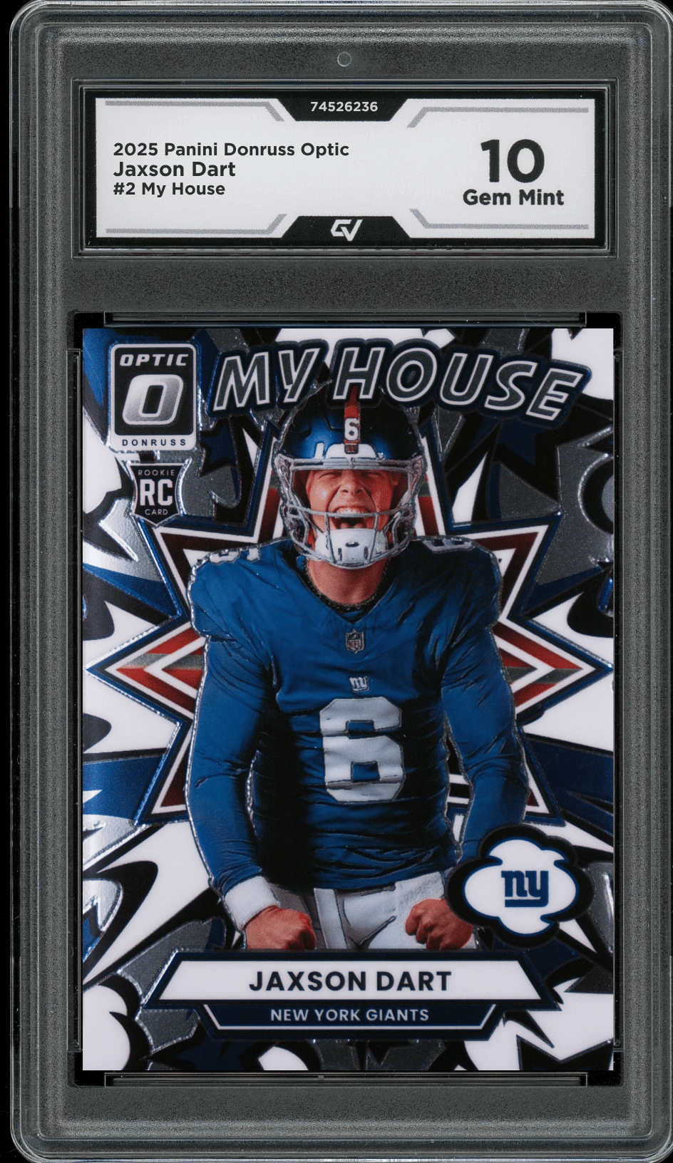 2025 Panini Donruss Optic My House #2 Jaxson Dart Graded 10 Gem Mint - Front